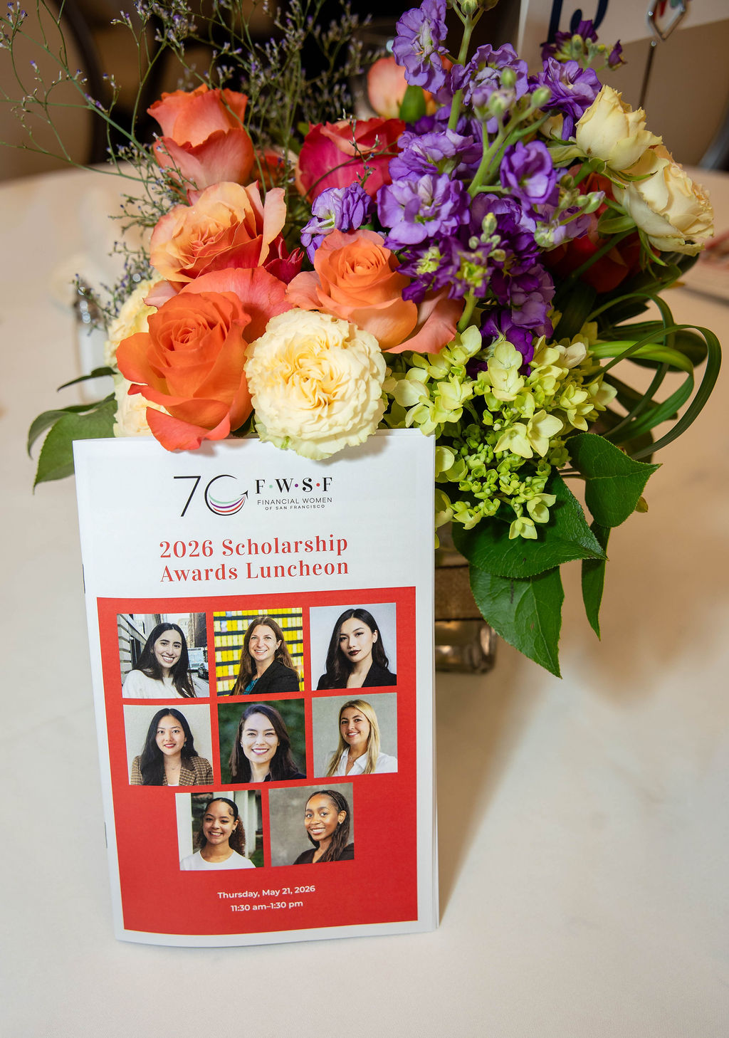 Luncheon table and program